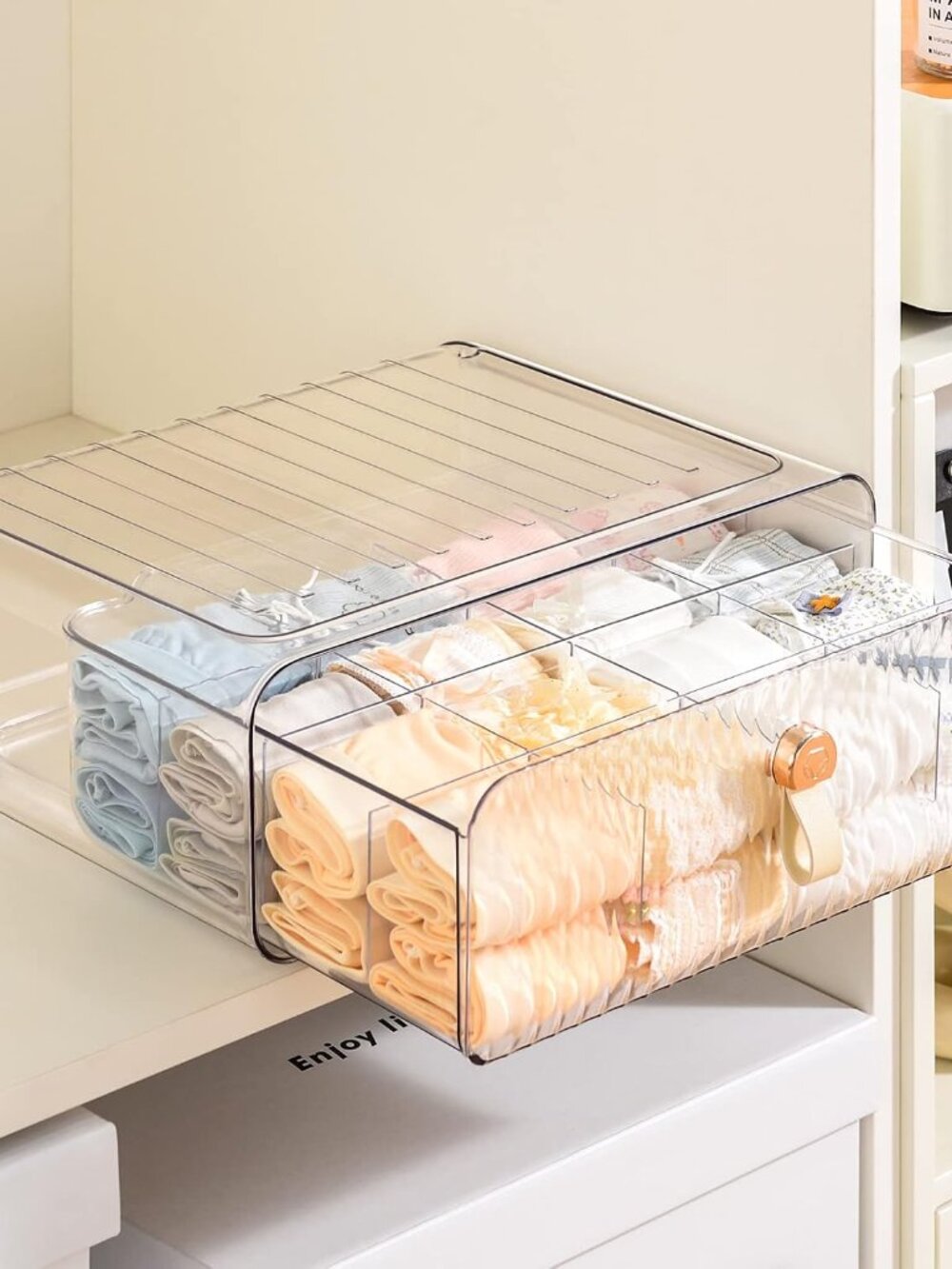 Socks Underwear Drawer Organizer Dividers, 16 Cell Stackable Closet Organizer, P
